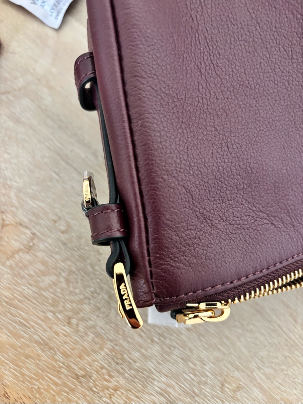 Prada Aimée Leather Shoulder Bag in Bordeaux - NWT - Picture 3 of 6